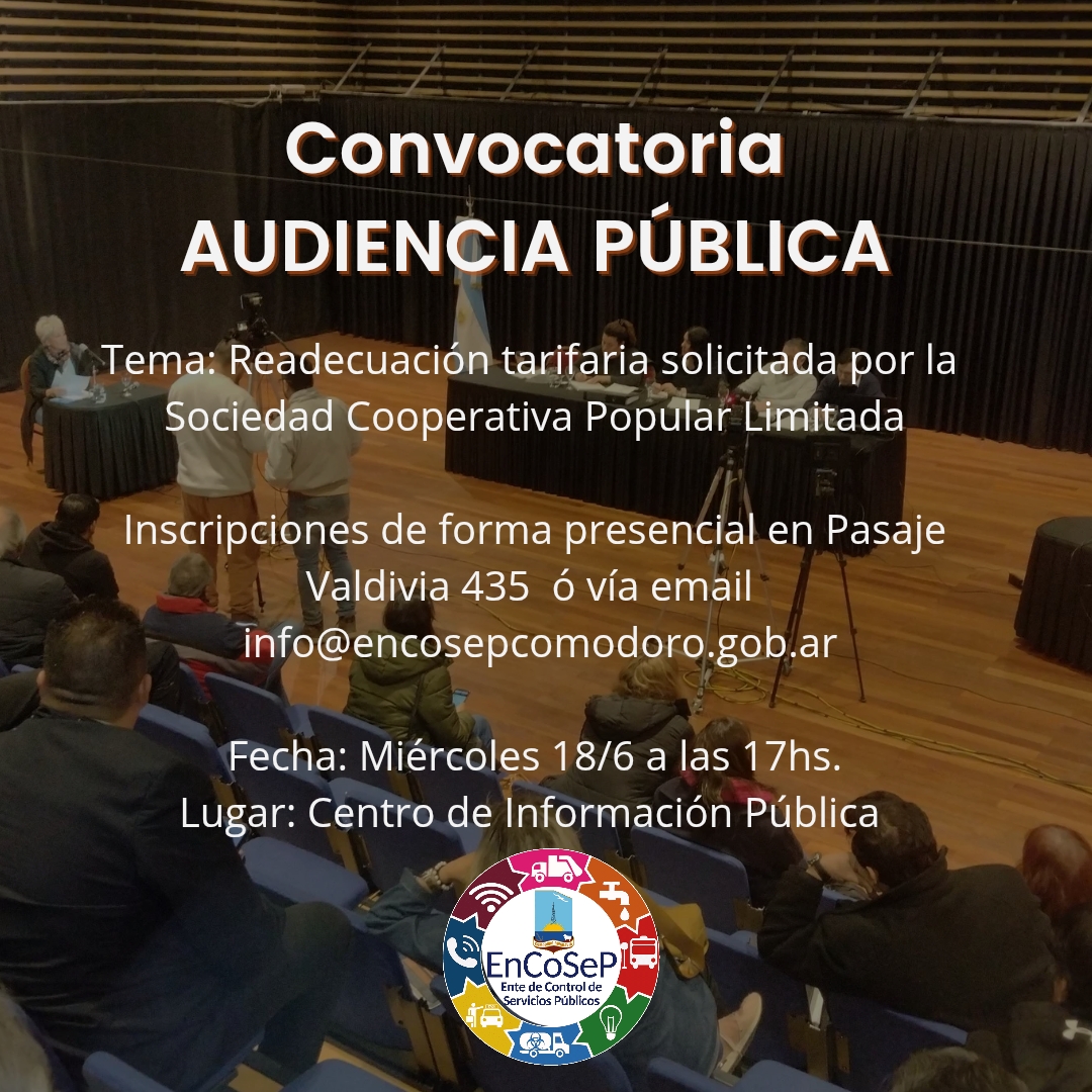 Órden del día Audiencia Pública 