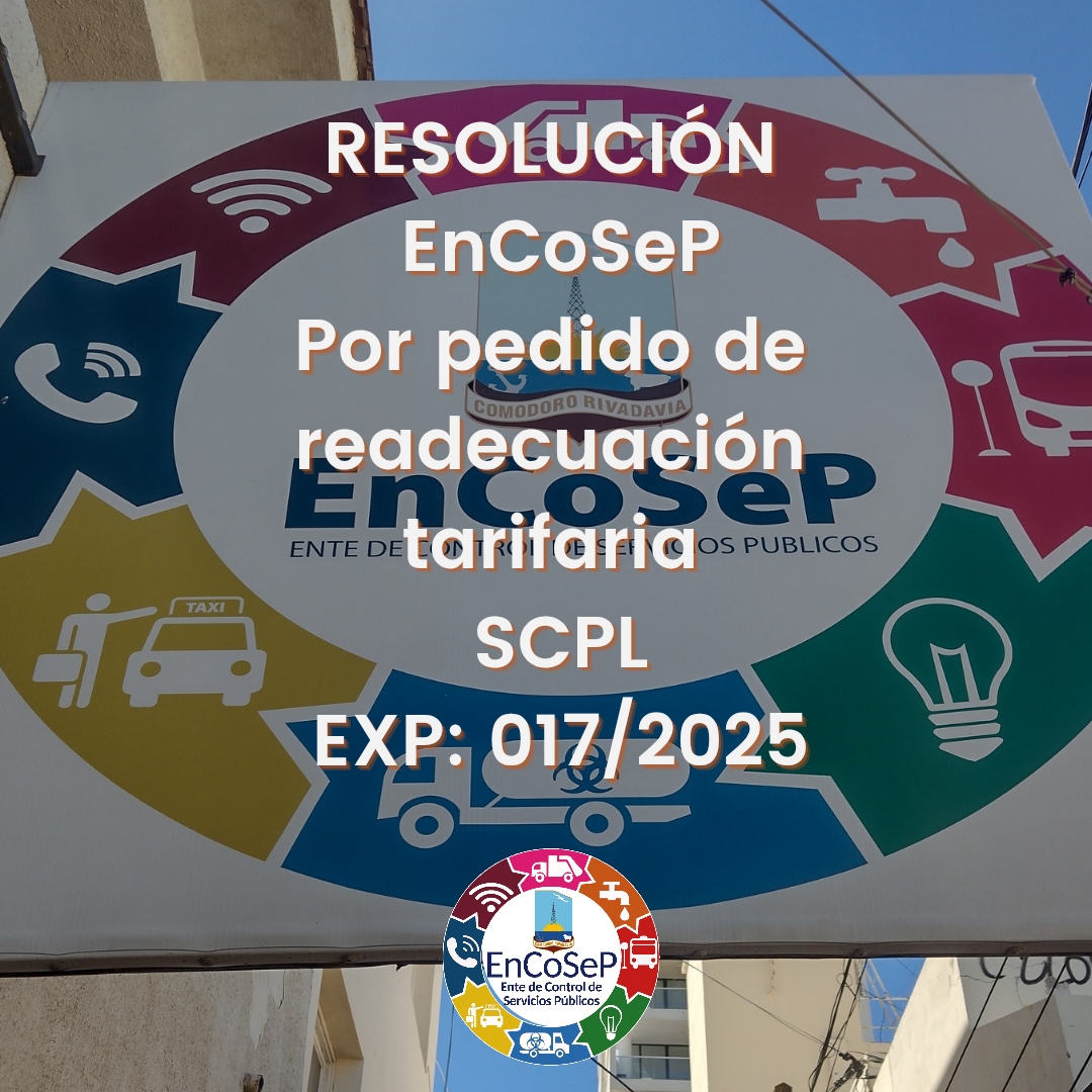 Resolución EnCoSeP sobre readecuación tarifaria SCPL 2025